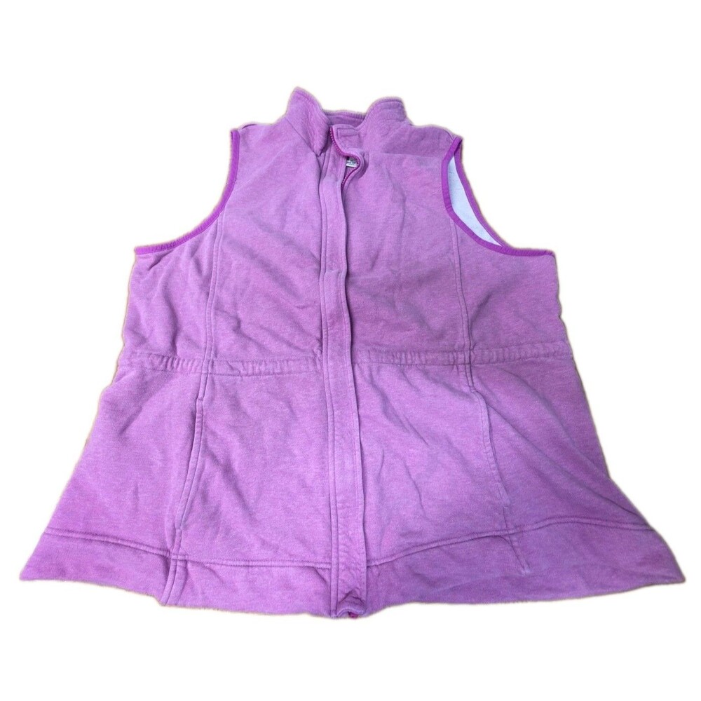 Lands End Serious Sweats Pink Zip Up Sinch Waist Women's Plus 2X 20/22W